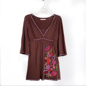 Caite Floral Embroidered Tunic Dress